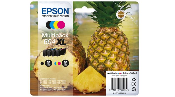 Tinteiro EPSON Multipack 4 604 coresXL  - WF-2910/ 293x/ 2950, XP-220x/ 320x/ 420x