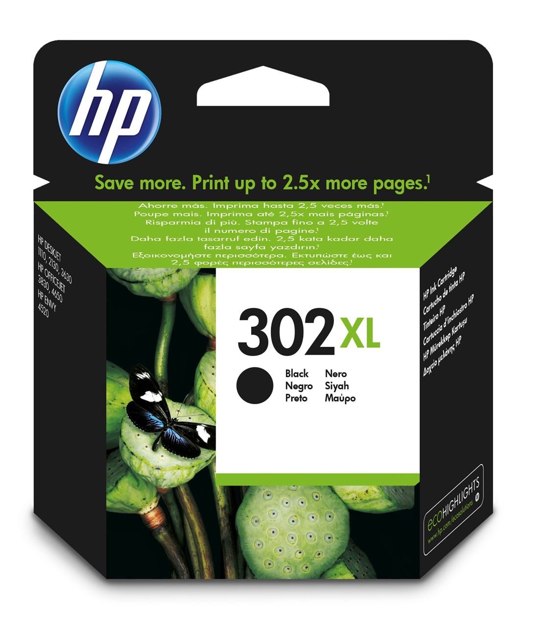 HP 302XL High Yield Black Original Ink C