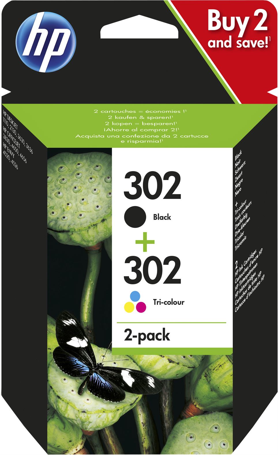 HP 302 Ink Cartridge Combo 2-Pack