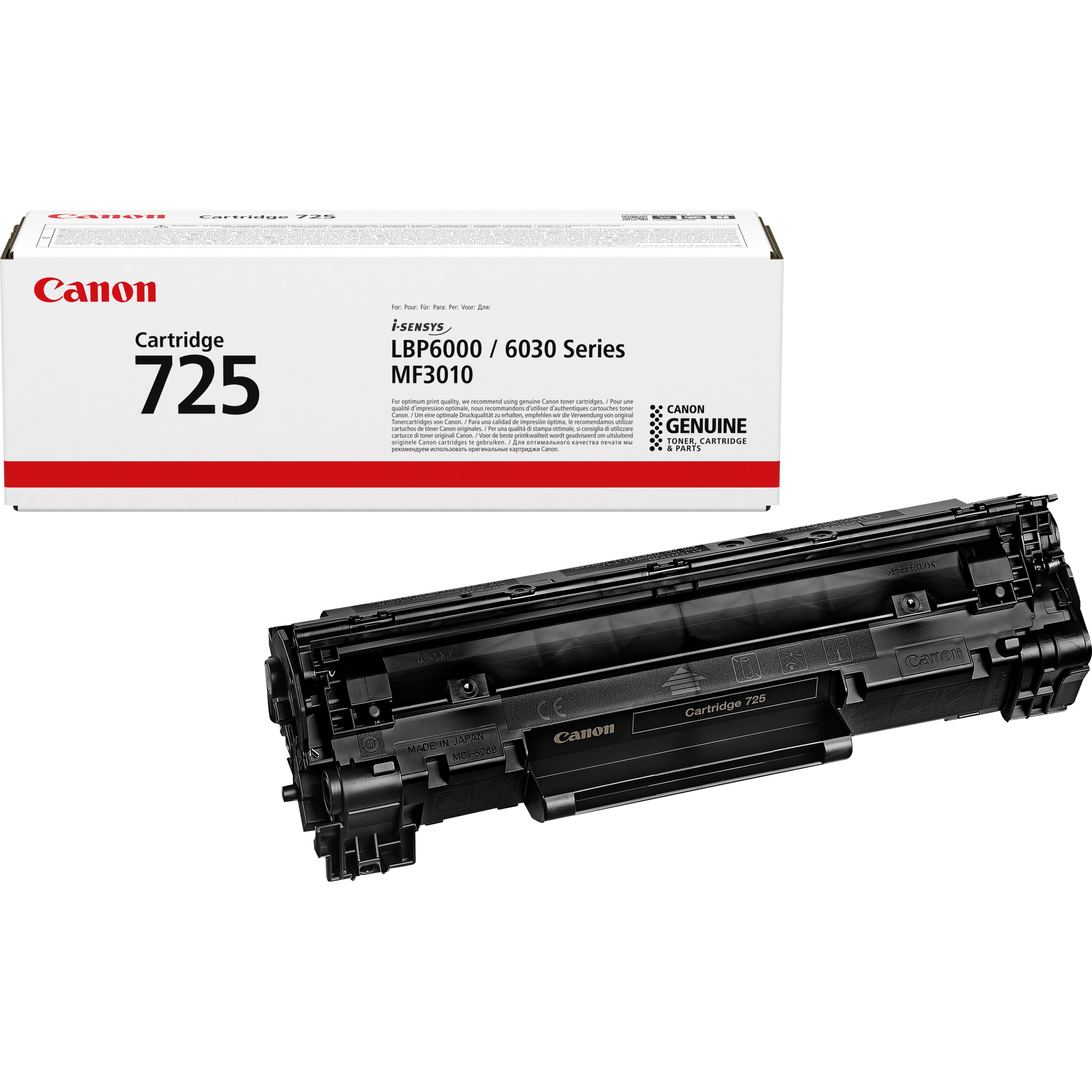 Toner CANON 725 Preto - i-SENSYS LBP6000/6300 Series, MF3010