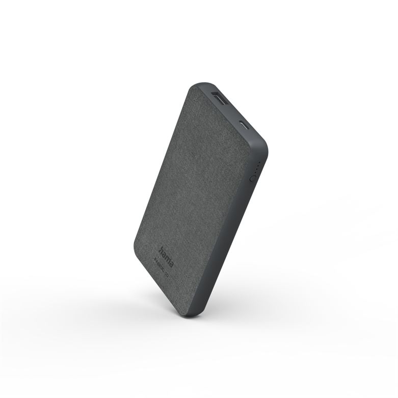 Powerbank Power Pack Hama "Fabric 10",10000mAh, Grey - 201658