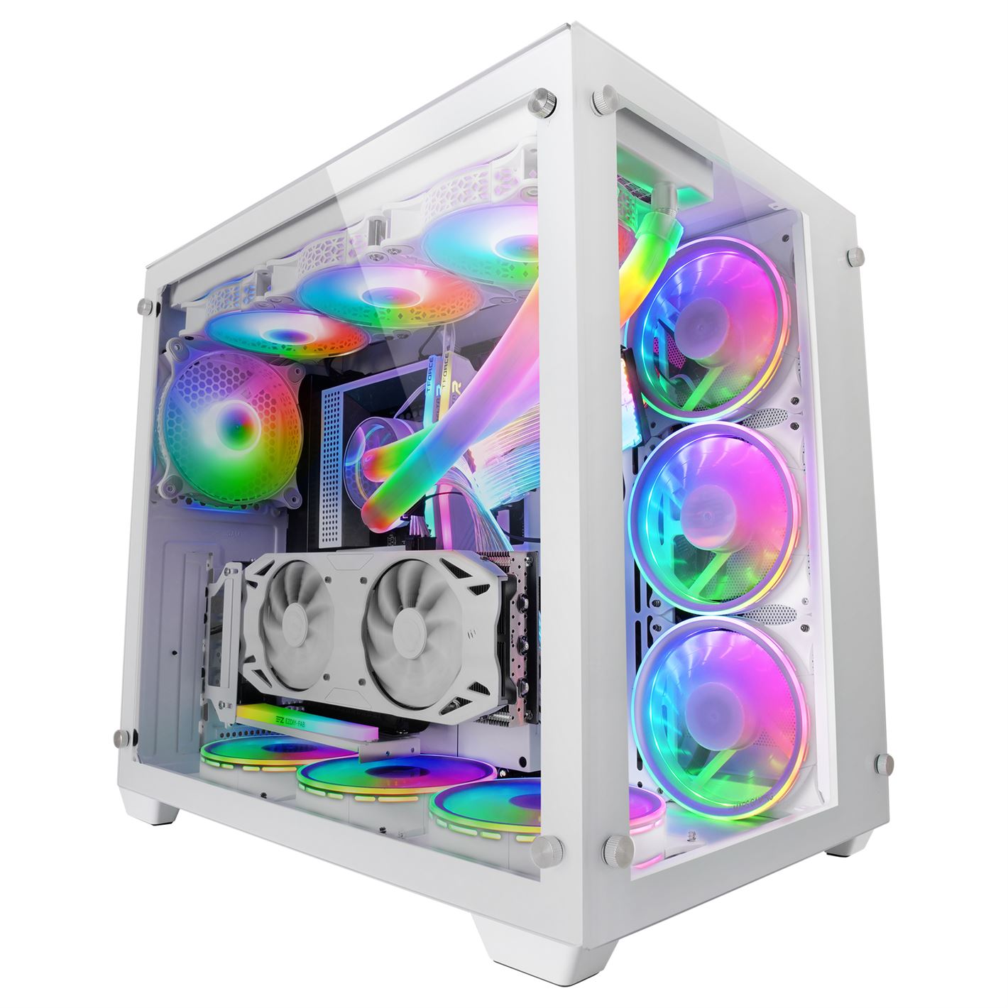 Caixa MARS GAMING MCV3 XXL PREMIUM CUSTOM E-ATX CASE, FRONT & SIDE TEMPERED GLASS, WHITE