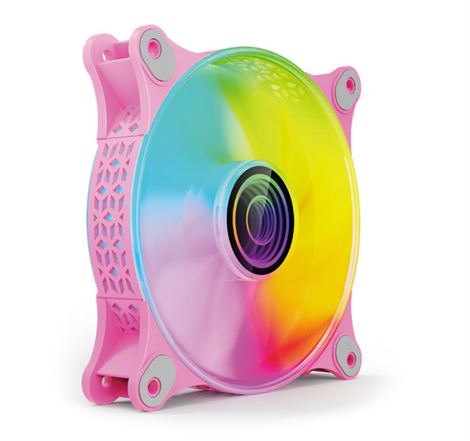 Ventoinha MARS GAMING MF-3D 12CM FAN, INFINITE MIRROR ARGB, 12CM PWM FAN, TOTAL CONNECTION, PINK