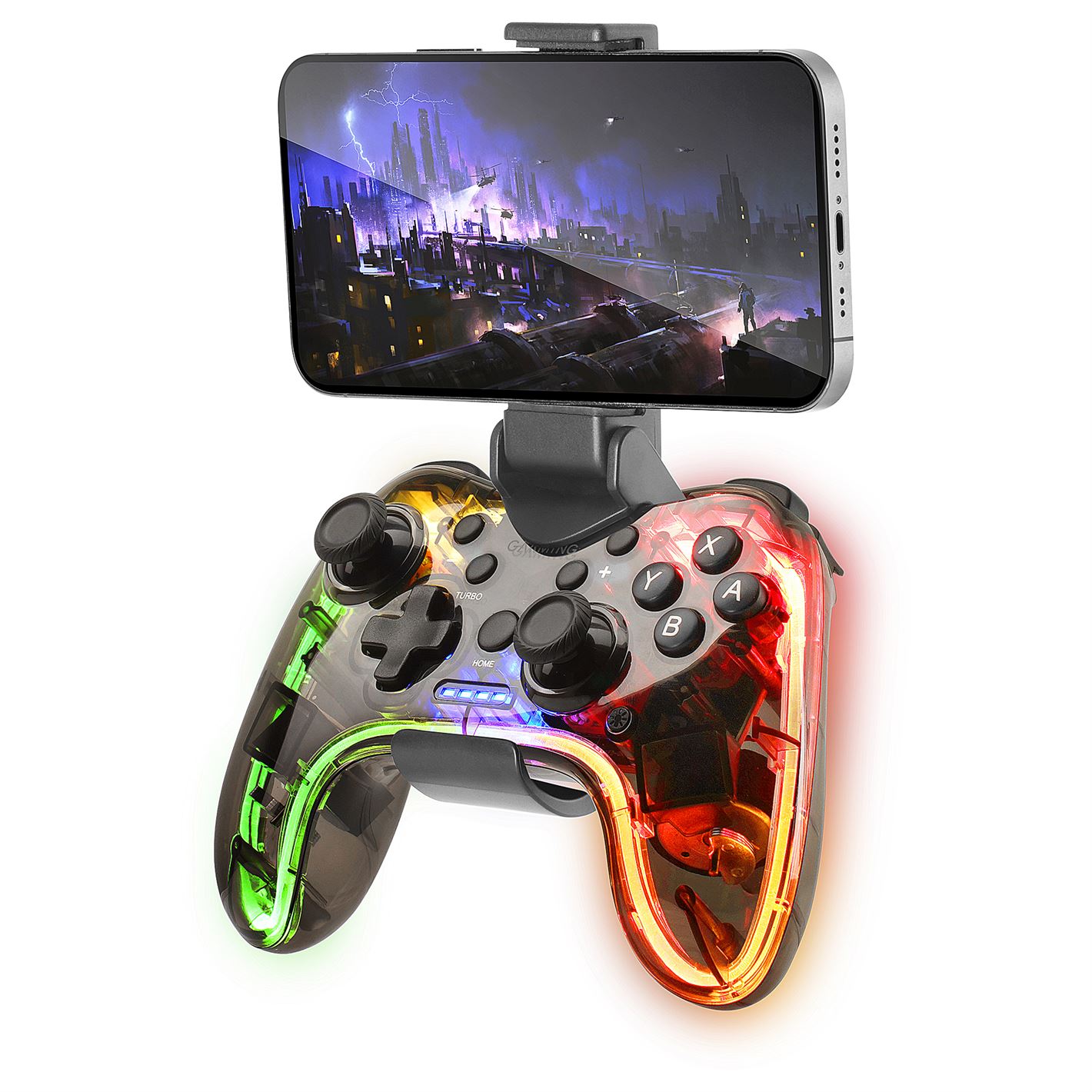Comando MARS GAMING MGP-BT WIRELESS, BT 5.0 + EDR, NEON RGB, SWITCH, PC, MAC, ANDROID, IOS, PS3