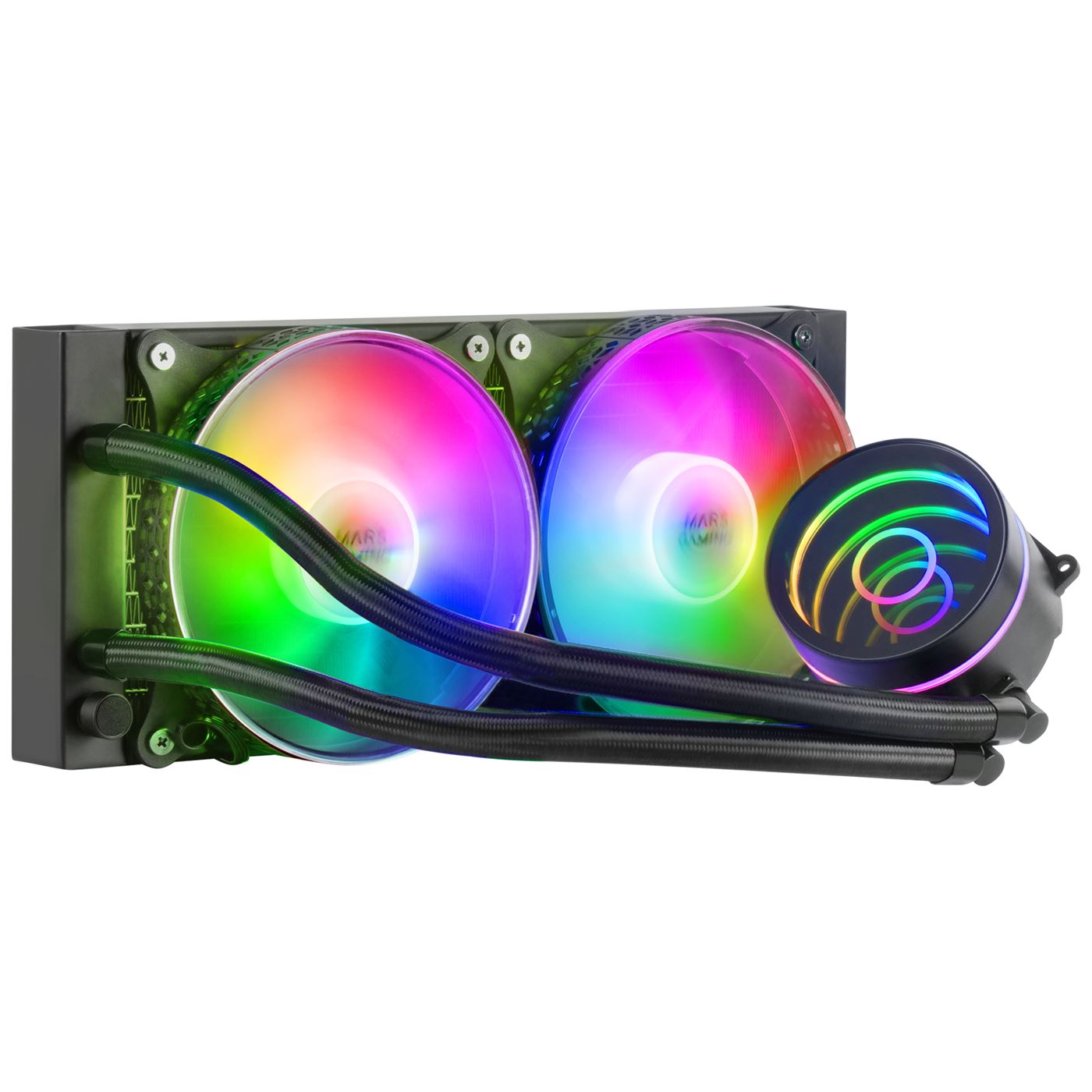 Cooler MARS GAMING ML-ONE240 WATERCOOLING AIO, 2X12CM FRGB FAN, INFINITY MIRROR, BLACK