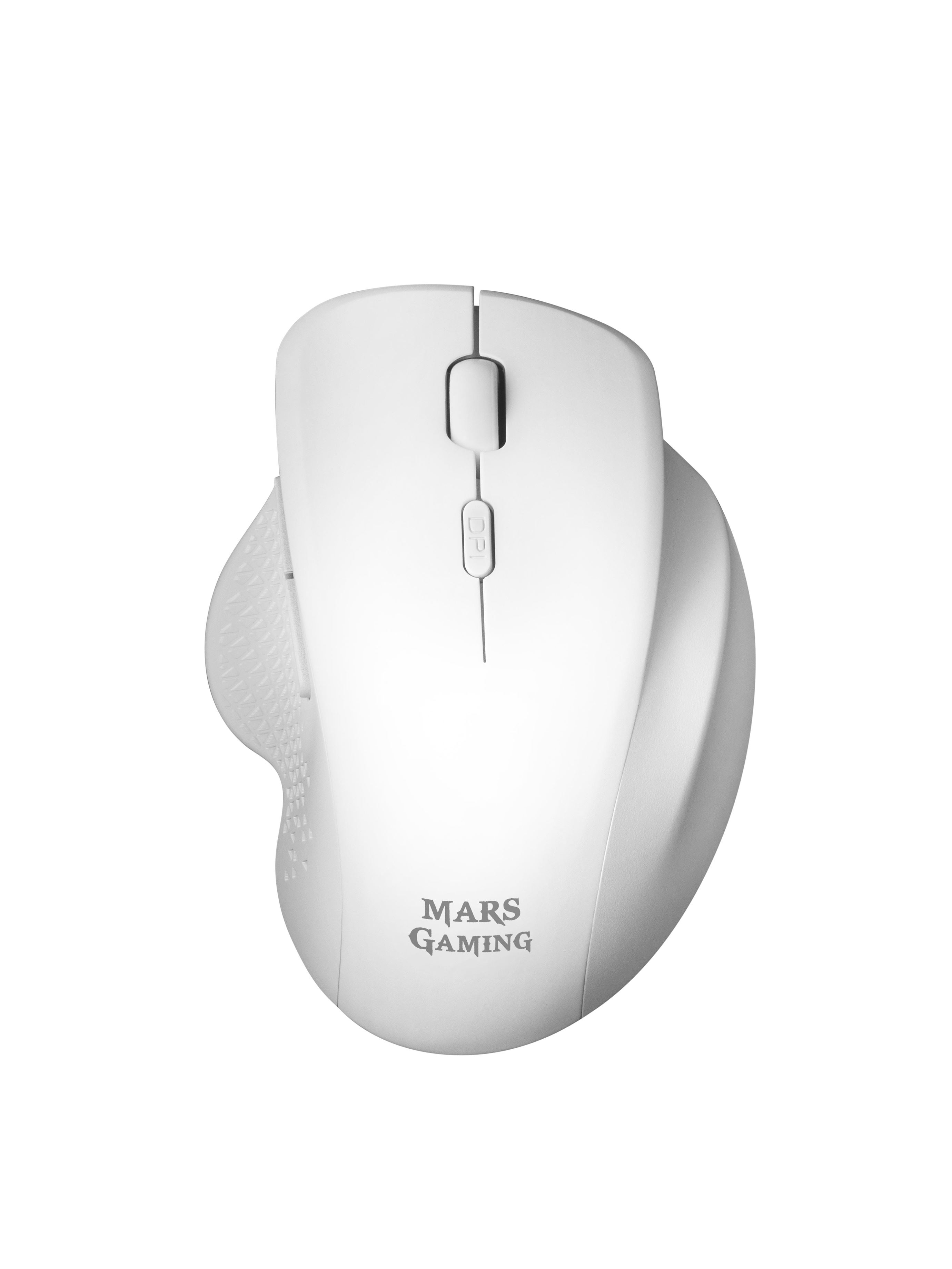 Rato MARSGAMING MMWERGO WIRELESS MOUSE, 3.200DPI, ERGONOMIC, KAILH MECHANICAL, WHITE