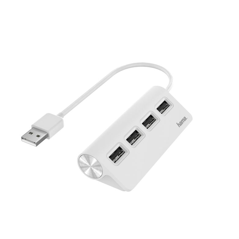 Hub HAMA 4 USB 2.0, 480 Mbit/s branco - 200120