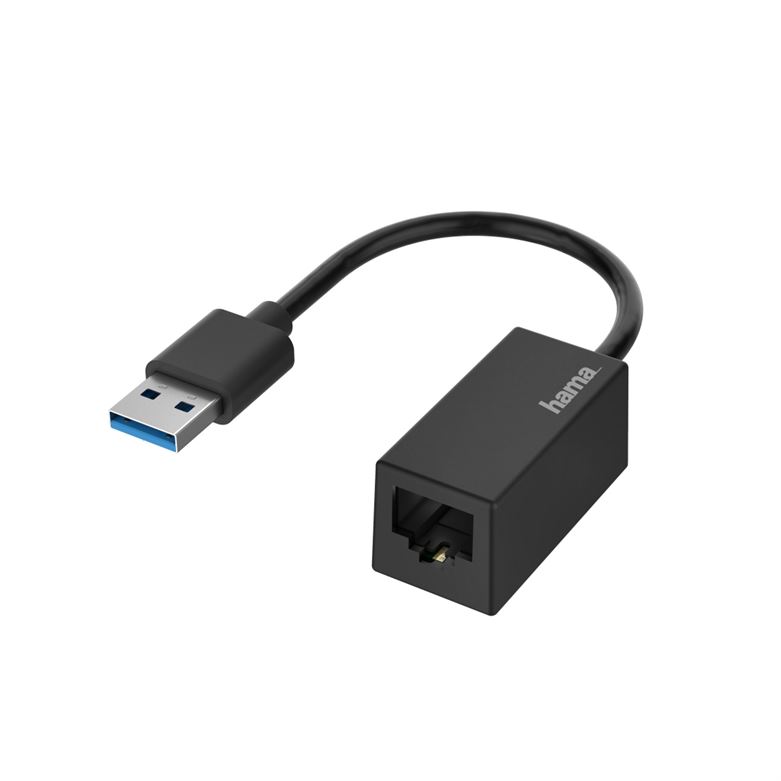 Adaptador HAMA USB 3.0-RJ45 Ethernet Gigabit  10/100/1000 Mbps - 200325