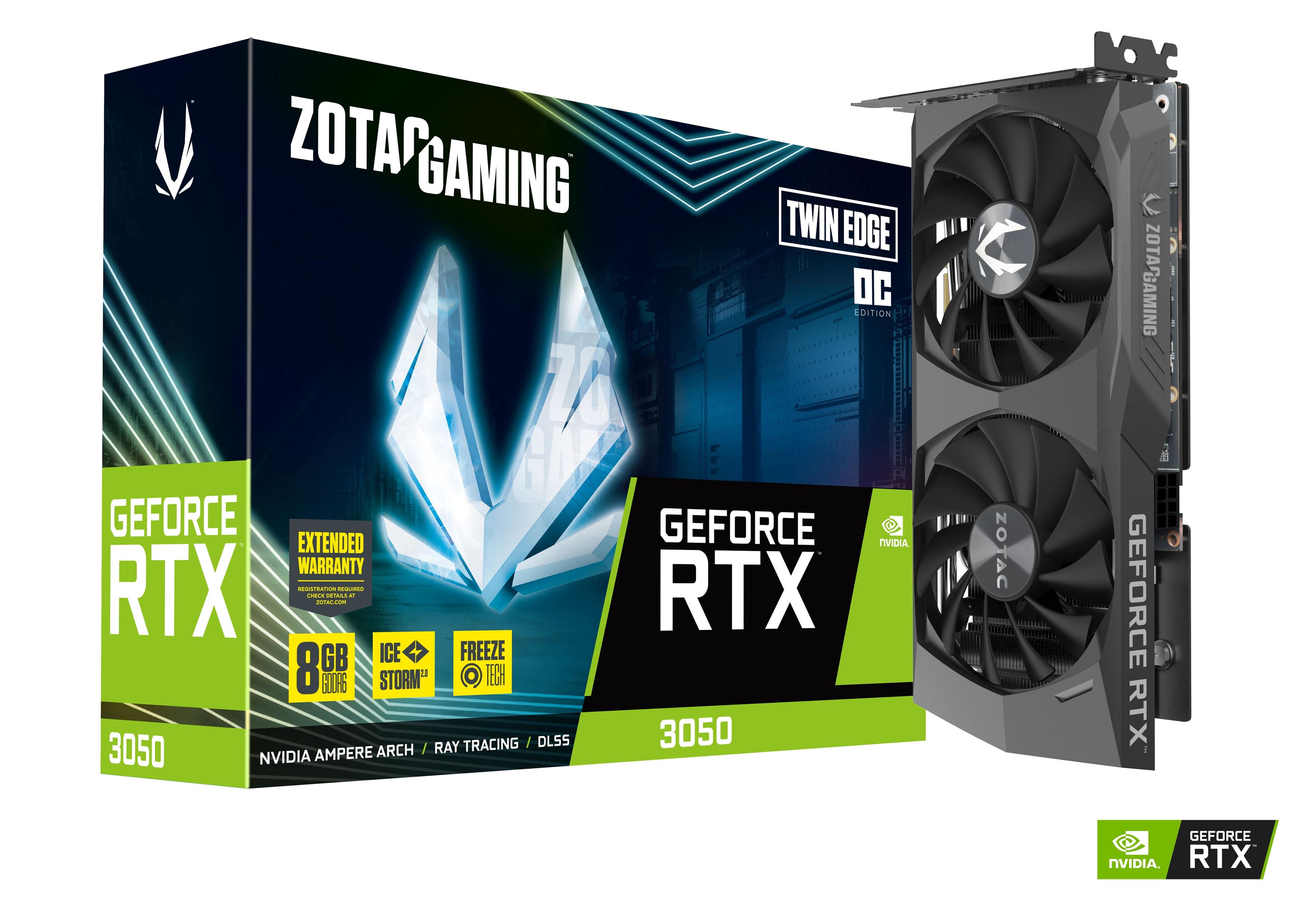 VGA ZOTAC GAMING RTX3050 Twin Edge OC 8GB GDDR6 HDMI/3DP
