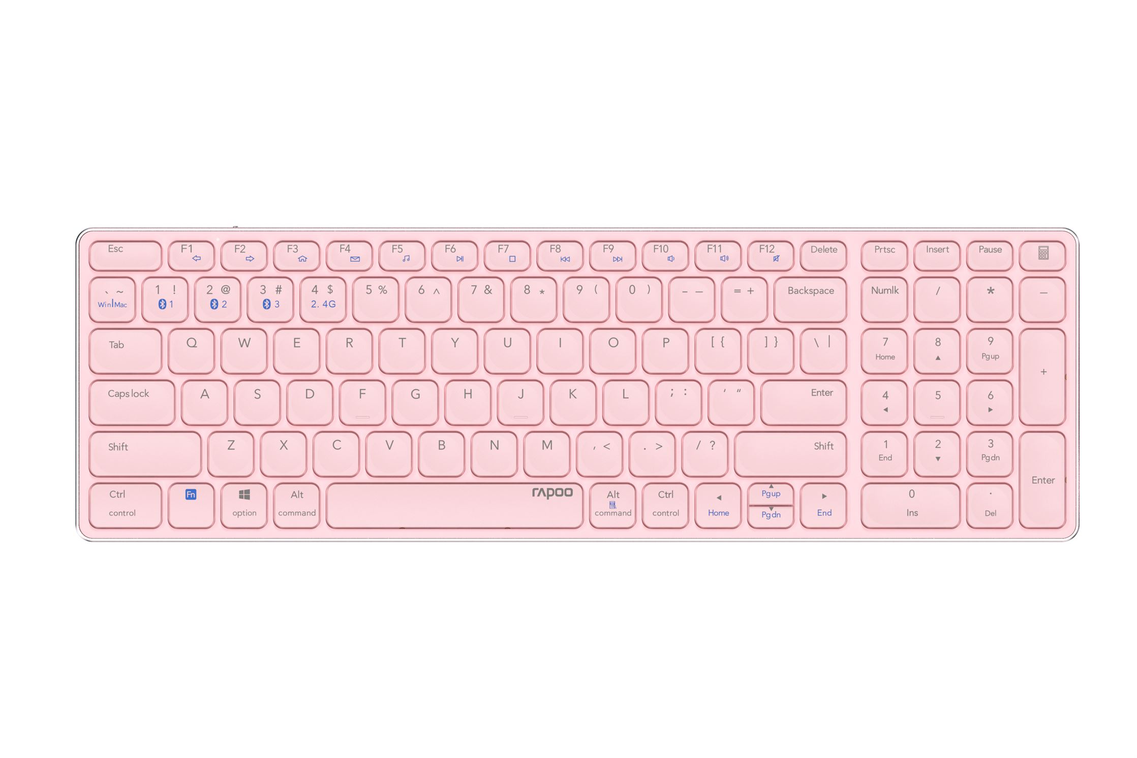 Teclado RAPOO E9700M Multi-mode Wireless, Rosa 215872