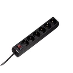 Extensão eléctrica HAMA 6 tomadas c/ Interruptor, 1.4mt, preto 30394