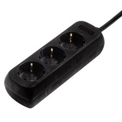 Extensão eléctrica HAMA 3 tomadas, 3,0 mt,preto 108841