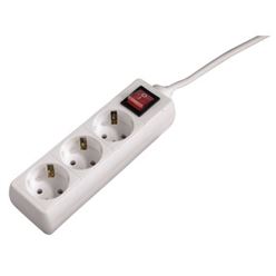 Extensão eléctrica HAMA 3 tomadas, 3,0 mt,branco 121905