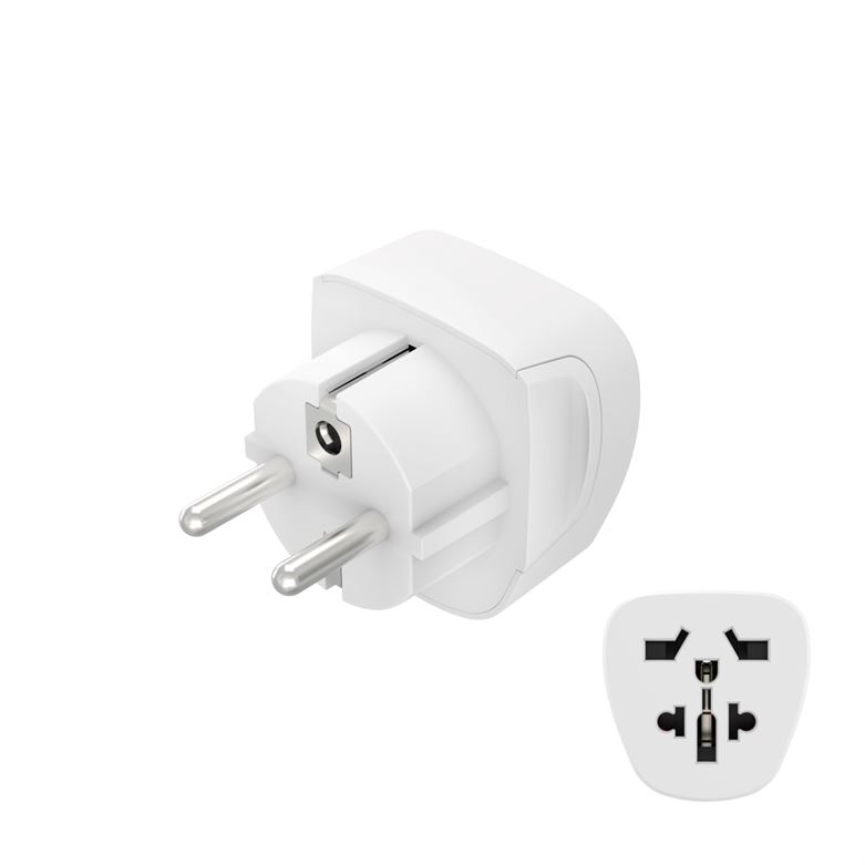 Adaptador de corrente HAMA Shuck Uk/US/China/Itália/Suiça ->Euro - Branco 223456
