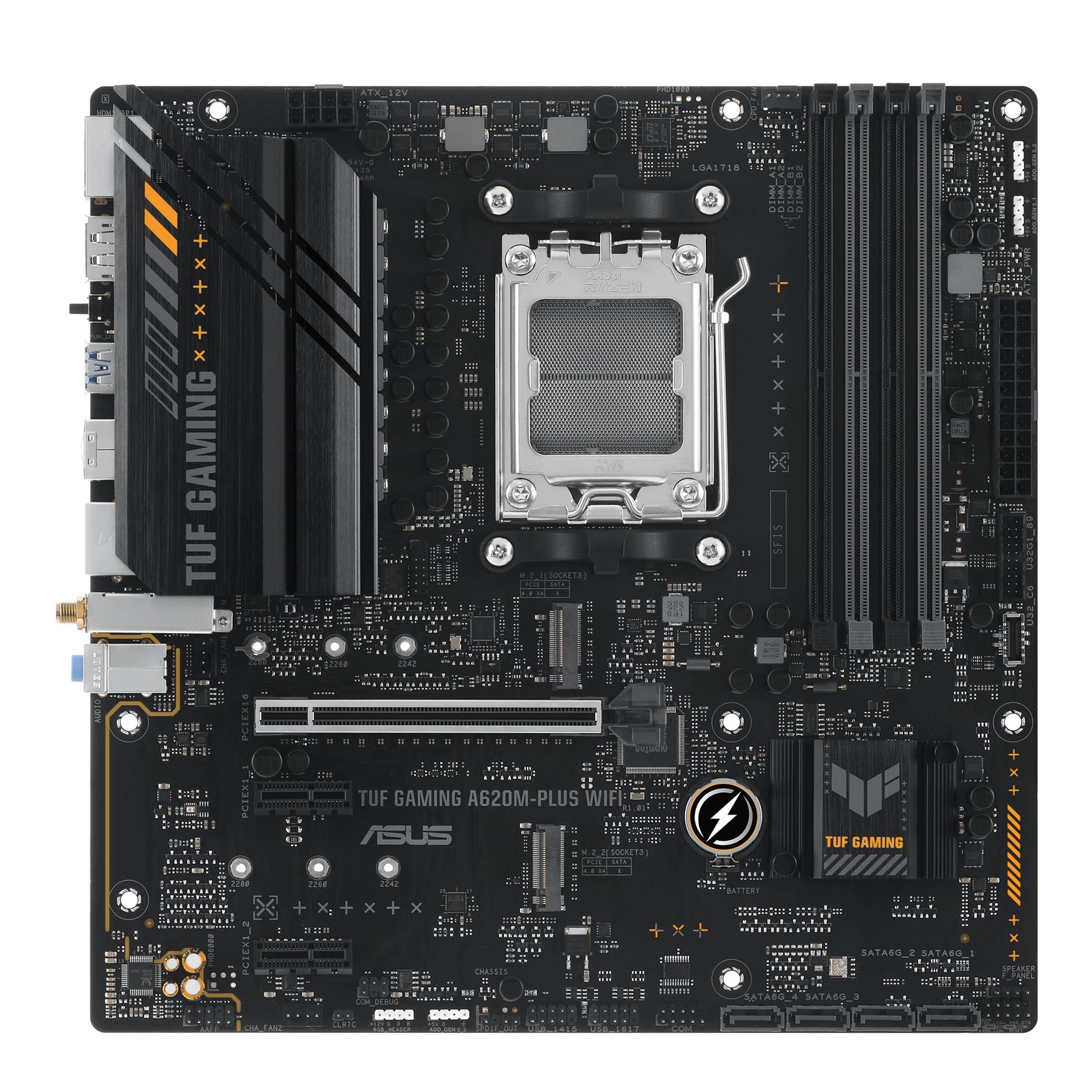 MB ASUS AMD A620 TUF GAMING A620M-PLUS WIFI SKT AM5 4xDDR5 HDMI/DP mATX