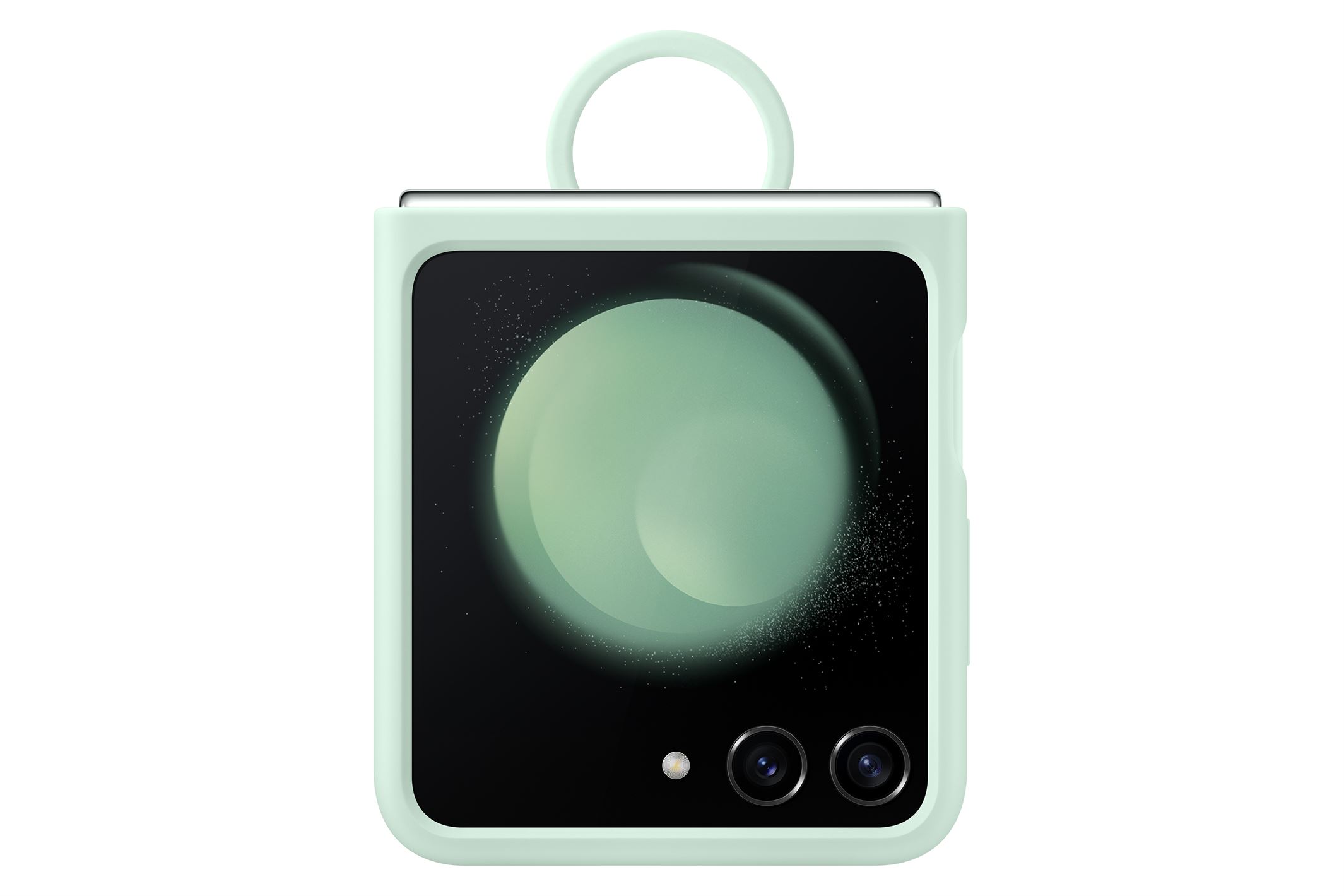 Capa de Silicone Samsung Flip5 com Anel  Verde Oceano