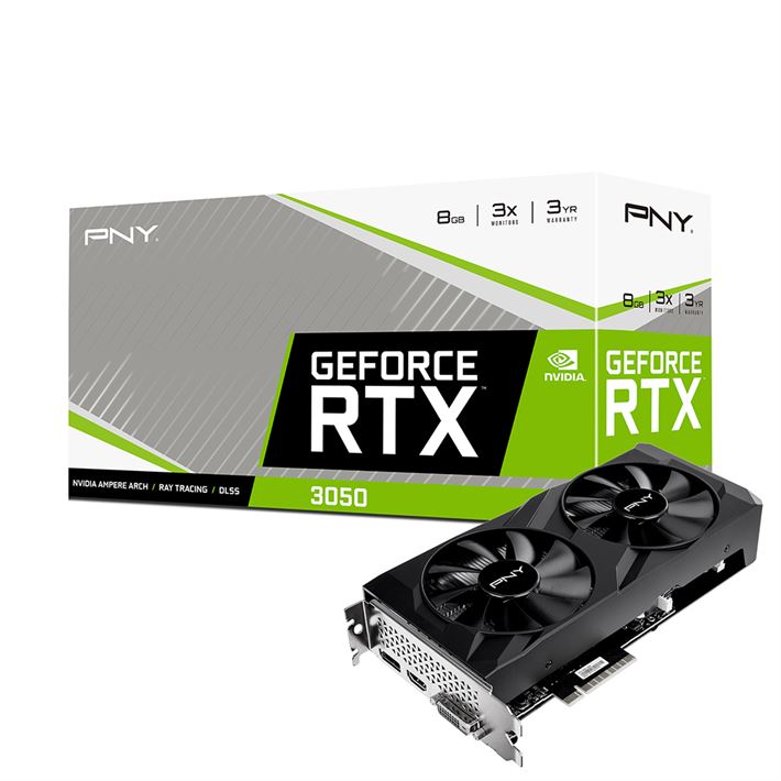 VGA PNY RTX3050 8GB VERTO Dual Fan 8GDDR6X DVI-DL/HDMI/DP