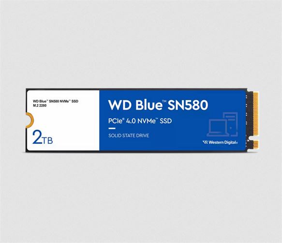 SSD M.2 PCIe 4.0 NVMe WD 2TB Blue SN580-4150R/4150W-600K/750K IOPs