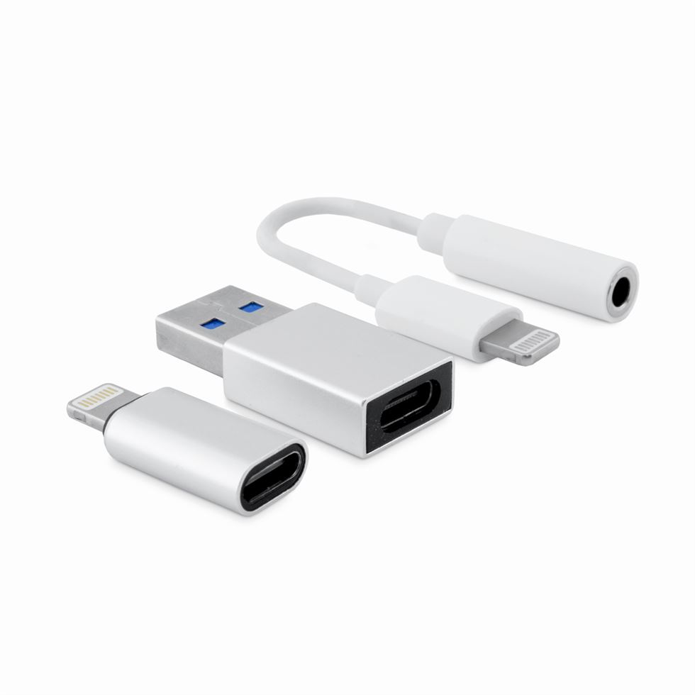 Kit Cabo Lightning + Adaptadores USB/USB-C Coolbox