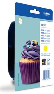 Tinteiro BROTHER LC123YBP Amarelo - MFC-J4410DW/4510DW/4610DW