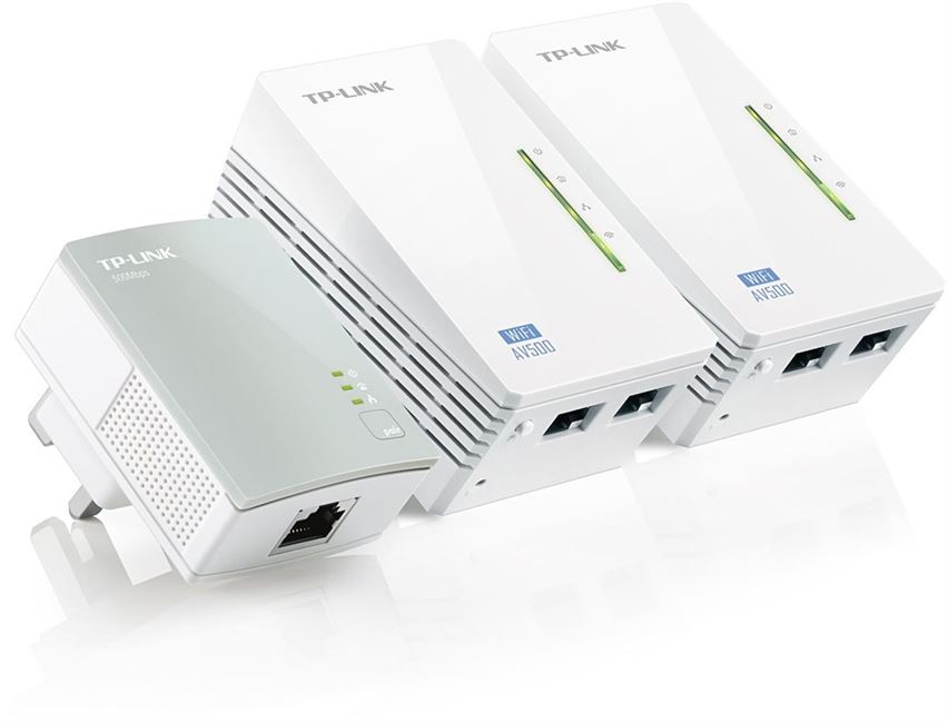 Kit 3 Adap PowerLine TP-Link 600Mbps c/Wir N 300Mbps-TL-WPA4