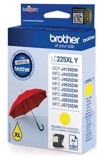 Tinteiro BROTHER LC225XLYBP Amarelo 1,2k - DCP-J4120DW, MFC-J4420DW/4620DW/5x20DW
