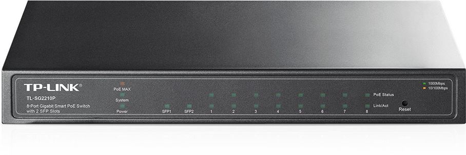 Switch TP-Link 8portas Gigabit Desktop PoE Smart Switch-TL-SG2210P