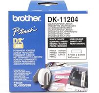 Etiquetas BROTHER Pré-cortadas Papel Térmico Multipropósito - 400 unid. 17x54mm