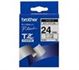 Fita BROTHER Laminada c/ texto Preto e fundo Branco 24mm x 8m