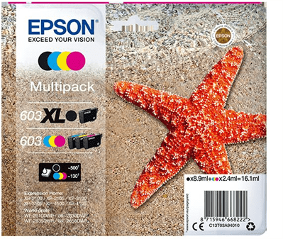 Tinteiro EPSON 603 Multipack 4 Cores XL + Alarme RF - XP-2100/2105/3100/3105/4100/4105, WF-28xx