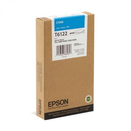 Tinteiro EPSON T6122 Ciano 220ml - Stylus Pro 7400/7450/9400/9450