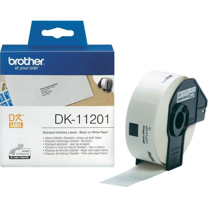 Etiquetas BROTHER Pré-cortadas Papel Térmico de direção Standart - 400 unid. 29x90mm