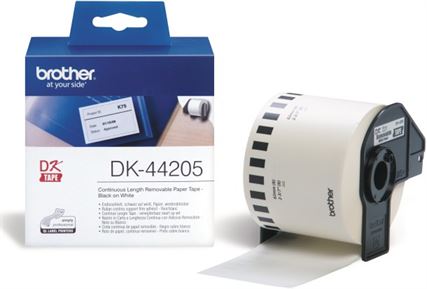 Fita BROTHER Papel Térmico Contínua Removível Branca 62mm x 30,48m