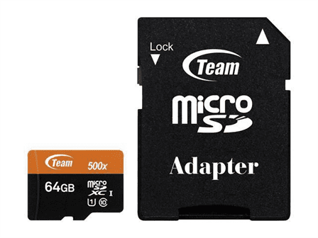 Micro SD Team Group 64GB class10 UHS-I SDXC c/adaptador