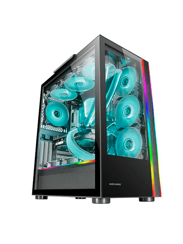 Caixa MARS GAMING MC-ULTRA XXL PREMIUM CUSTOM E-ATX CASE,ARGB DUAL STRIPES,DUAL VERTICAL CHAMBER,BLK